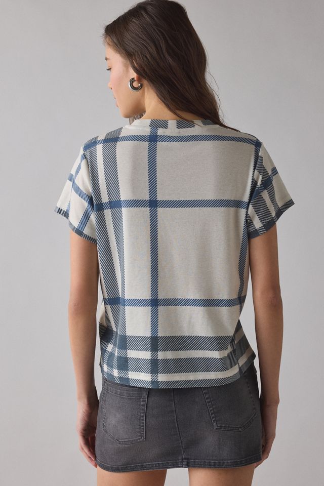 NYC Applique Graphic Plaid Boxy Tee #1