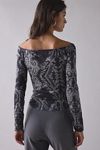 Rococo Lace Graphic Long Sleeve Off-The-Shoulder Tee