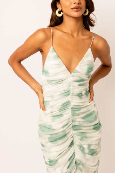 Amy Lynn Ruched Mesh Maxi Dress