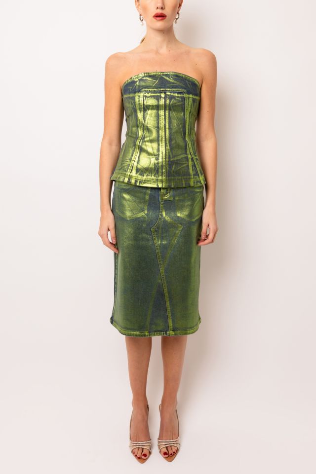 Amy Lynn Johanna Metallic Denim Top #3