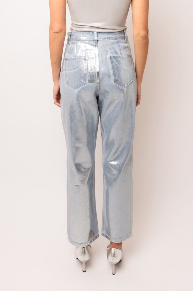 Amy Lynn Lupe Foil Coated Denim Pant #4