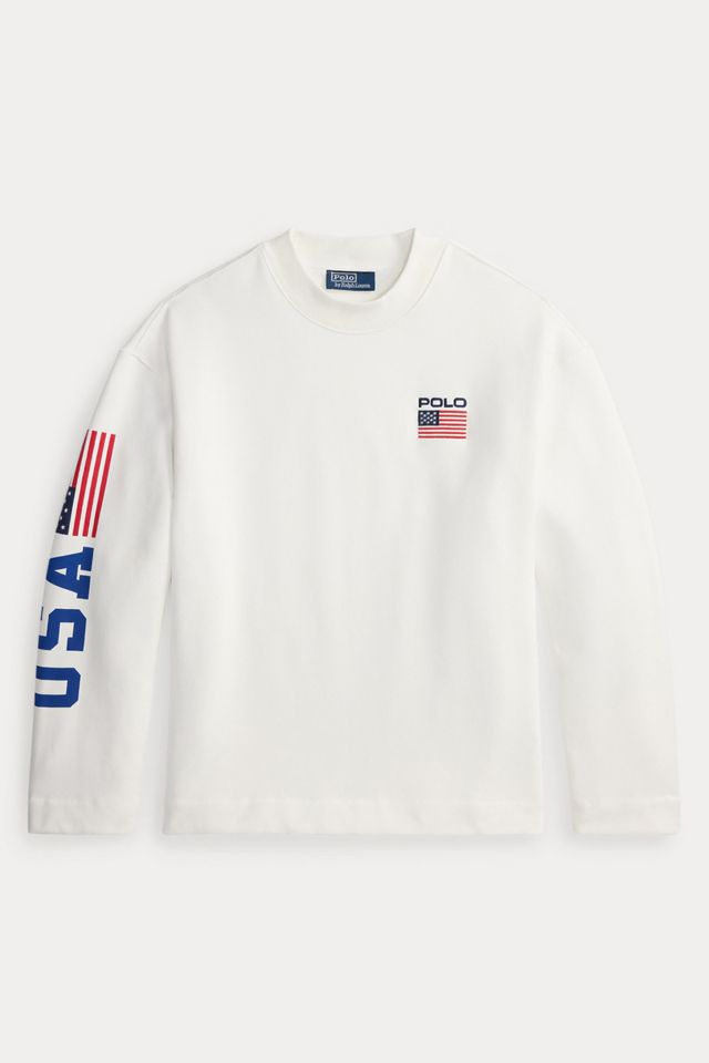 Polo Ralph Lauren USA Graphic Mock Neck Long Sleeve Tee #1