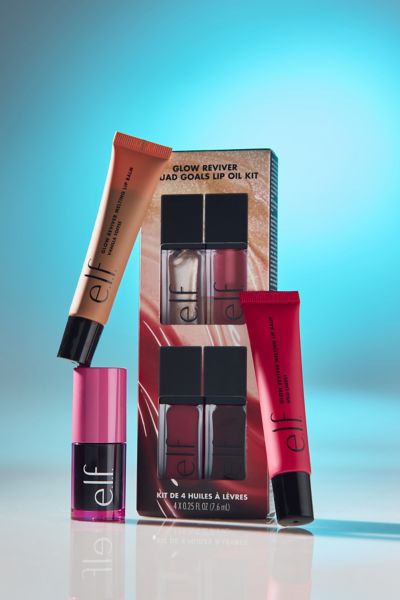 e.l.f. Cosmetics Glow Reviver Quad Goals Lip Oil Gift Set