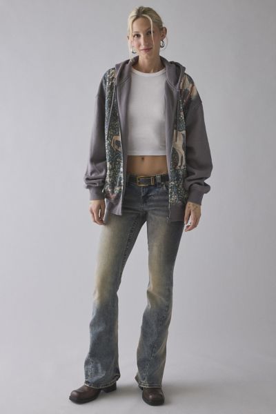 UO Dusty Mystical Graphic Oversized Zip-Up Hoodie Sweatshirt