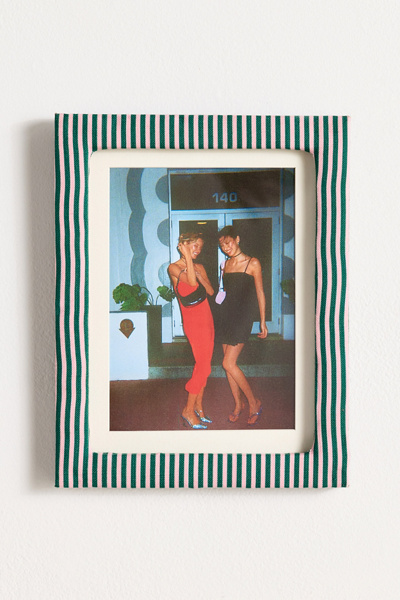 Urban Outfitters Penelope 5" X 7" Fabric Picture Frame In Pink/green Stripe At