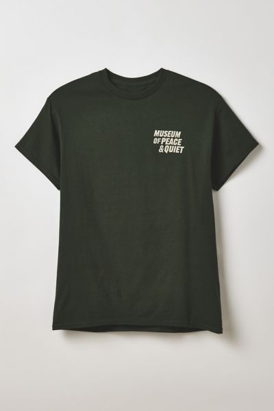 Museum Of Peace And Quiet Museum Of Peace & Quiet Track Graphic Tee In Green, Men's At Urban Outfitters In Green