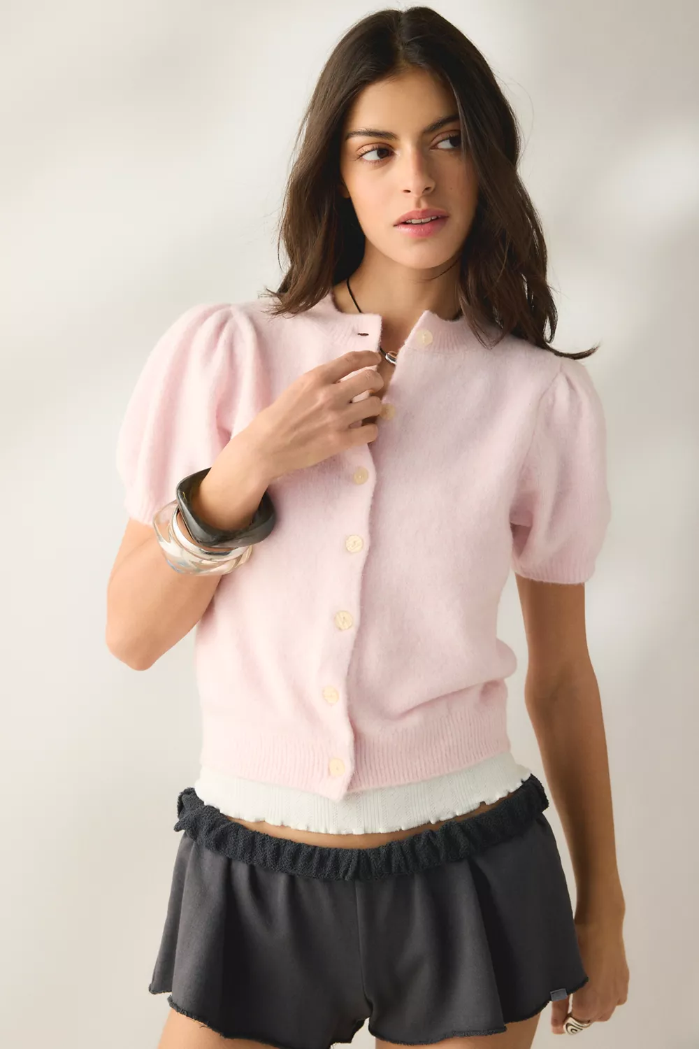 Kimchi Blue Kate Puff Short Sleeve Cardigan