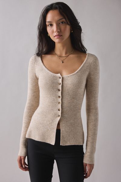 Cardigan Frankie à encolure ronde et à volants Kimchi Blue