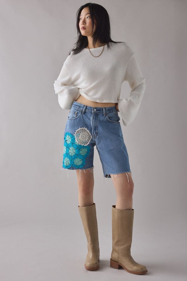 ReMADE By UO Handmade Crochet Patched Jorts #1
