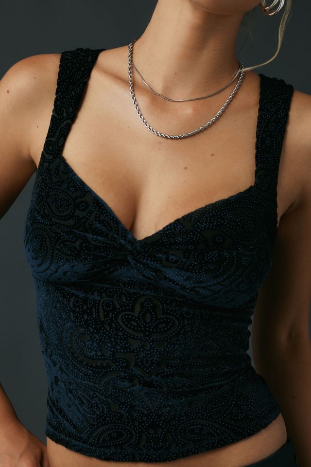 UO Suri Velvet Twist-Front Cropped Tank Top #3