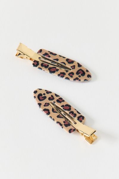 Urban Outfitters Patterned No Crease Hair Clip Set In Leopard, Women's At  In Gold