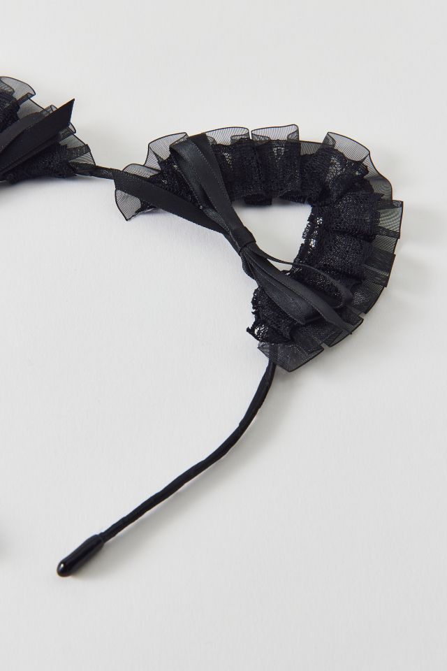 Lacey Bow Cat Ears Headband #1