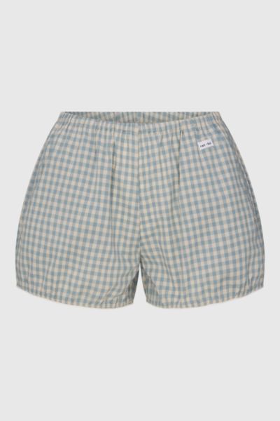 Rat Boi Easy Gingham Bloomer Short In Sky Gingham, Women's At Urban Outfitters In Blue