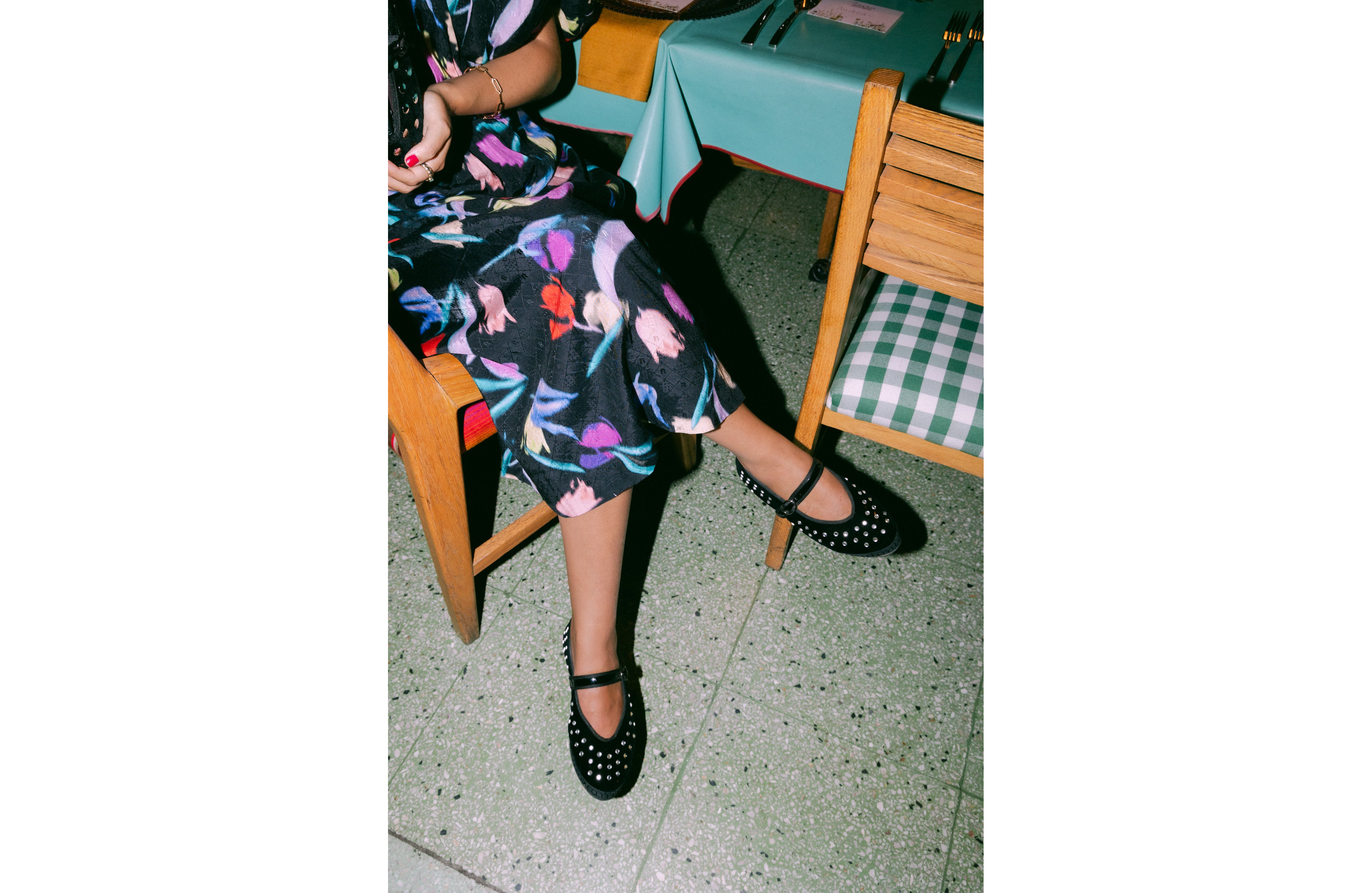 Flabelus Mae Studded Mary Jane Flat