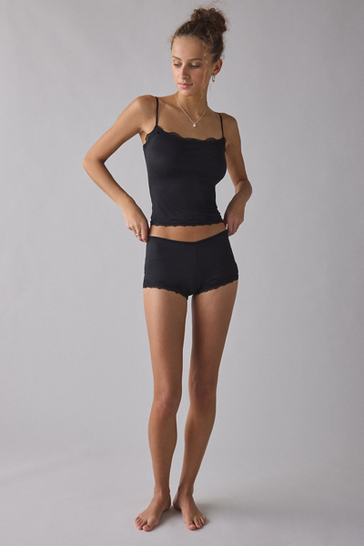 Out From Under Elise Lace Trim Cami + Micro Short Pj Set In Black, Women's At Urban Outfitters