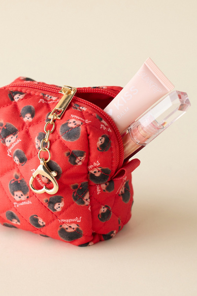 Monchhichi Mini Quilted Dopp Kit Pouch Keychain
