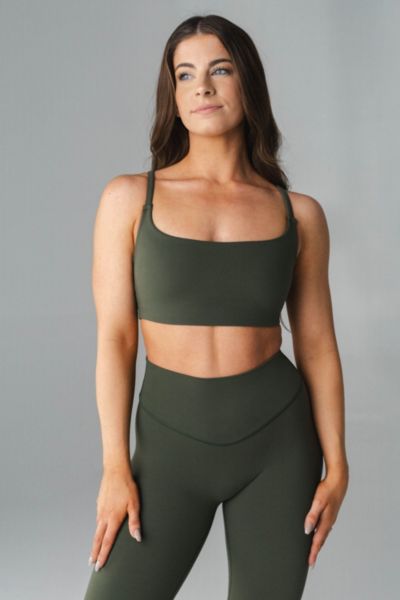 Vitality Cloud Ii Scoop Sports Bra In Olive, Women's At Urban Outfitters In Green