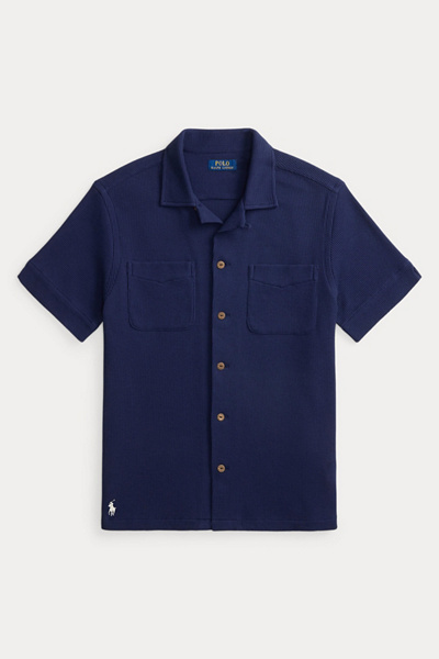 Polo Ralph Lauren Waffle Knit Cotton-Linen Short Sleeve Shirt