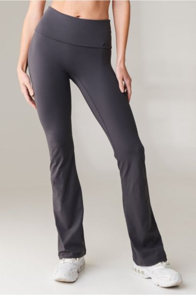 Vitality Cloud Ii Foldover Flare Pant In Iron, Women's At Urban Outfitters In Black