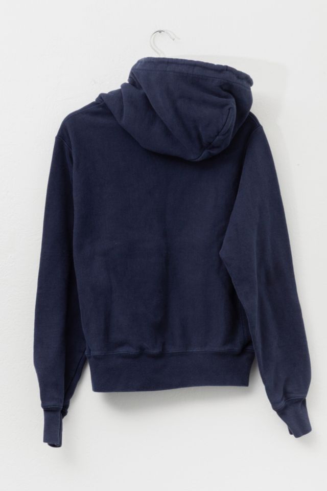 Vintage Y2K Champion Distressed Navy Blue Reverse Weave Hoodie Sweatshirt #2