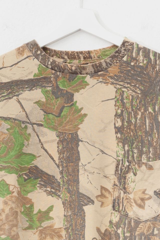 Vintage 1990s Distressed Camo Real Tree Long Sleeve Graphic T-Shirt #1