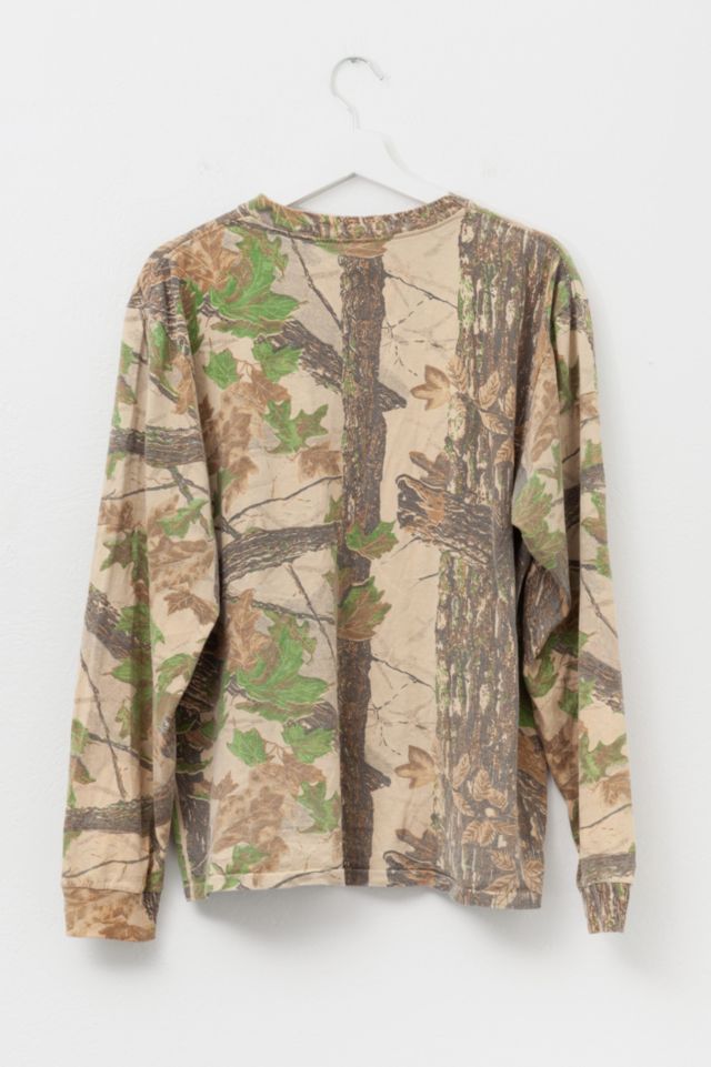 Vintage 1990s Distressed Camo Real Tree Long Sleeve Graphic T-Shirt #2