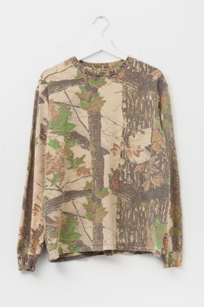 Vintage 1990s Distressed Camo Real Tree Long Sleeve Graphic T-Shirt