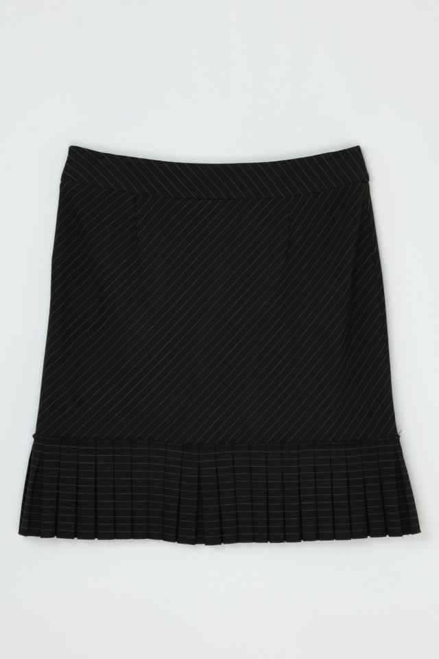 Vintage Y2k Black Pinstripe Pleated Mini Skirt #2