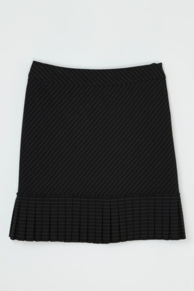 Vintage Y2k Black Pinstripe Pleated Mini Skirt