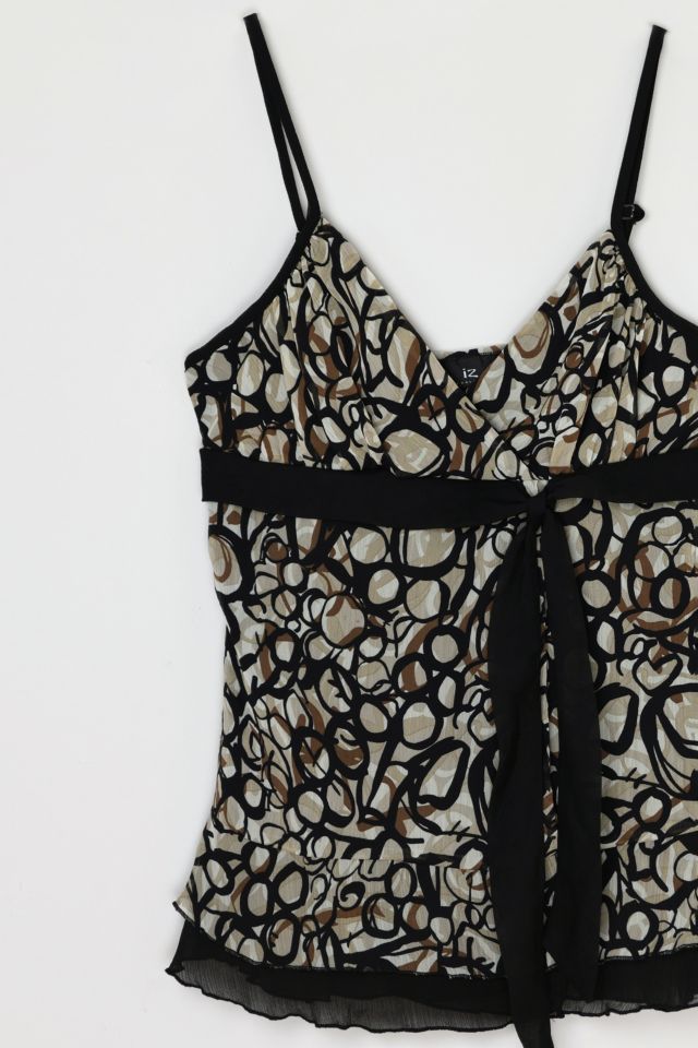 Vintage Y2k Taupe & Black Printed Top #1