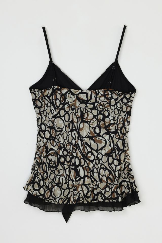 Vintage Y2k Taupe & Black Printed Top #2