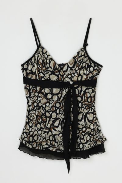 Vintage Y2k Taupe & Black Printed Top