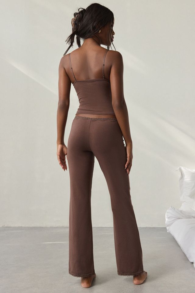 Out From Under Daphne Cotton Jersey Lace Trim Cami + Pant PJ Set #3