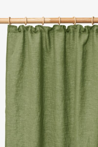Magiclinen Linen Pencil Pleat Curtains In Forest Green At Urban Outfitters