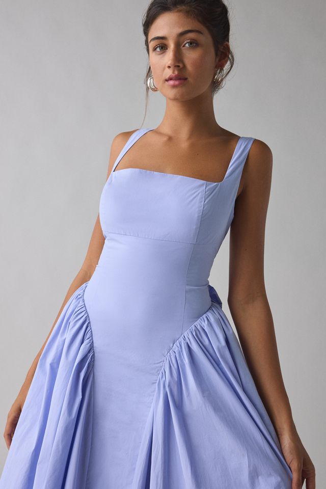 ASTR Vinya Basque Waist Tie-Back Bow Midi Dress #1