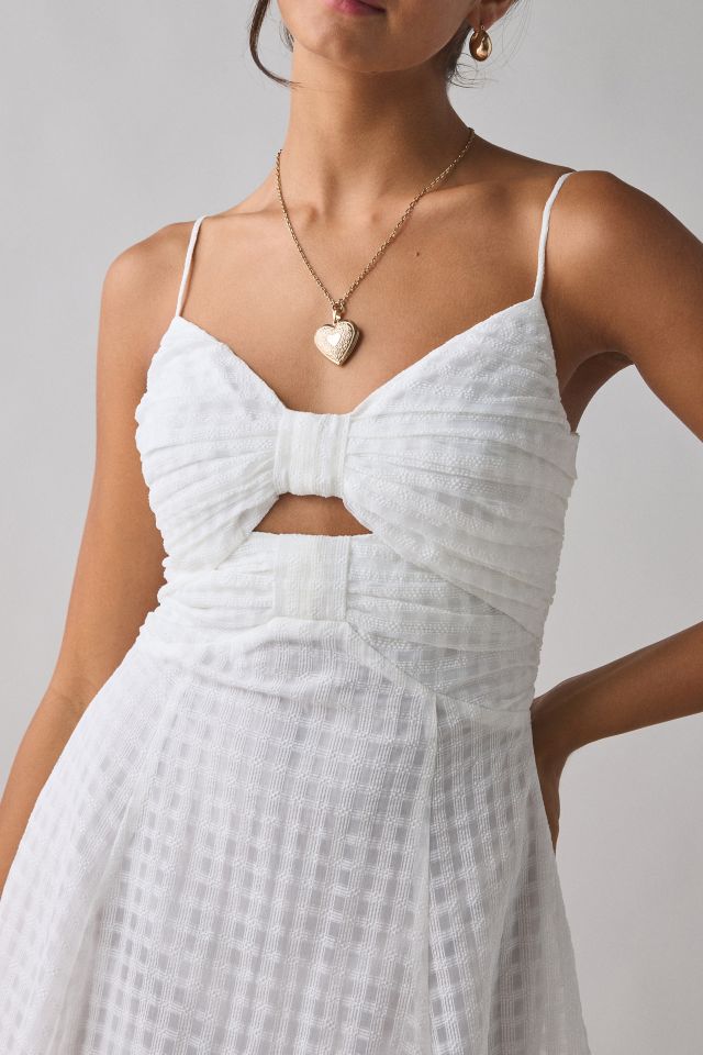 ASTR Celina Tonal Gingham Keyhole Cutout Midi Dress #1