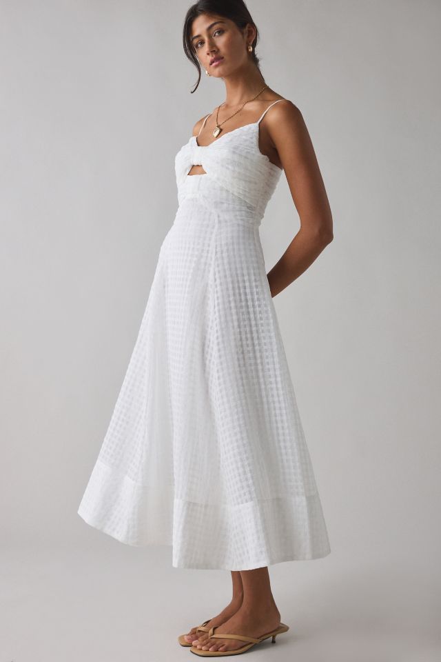 ASTR Celina Tonal Gingham Keyhole Cutout Midi Dress #2