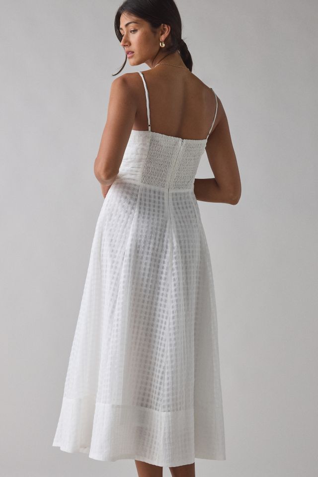 ASTR Celina Tonal Gingham Keyhole Cutout Midi Dress #3