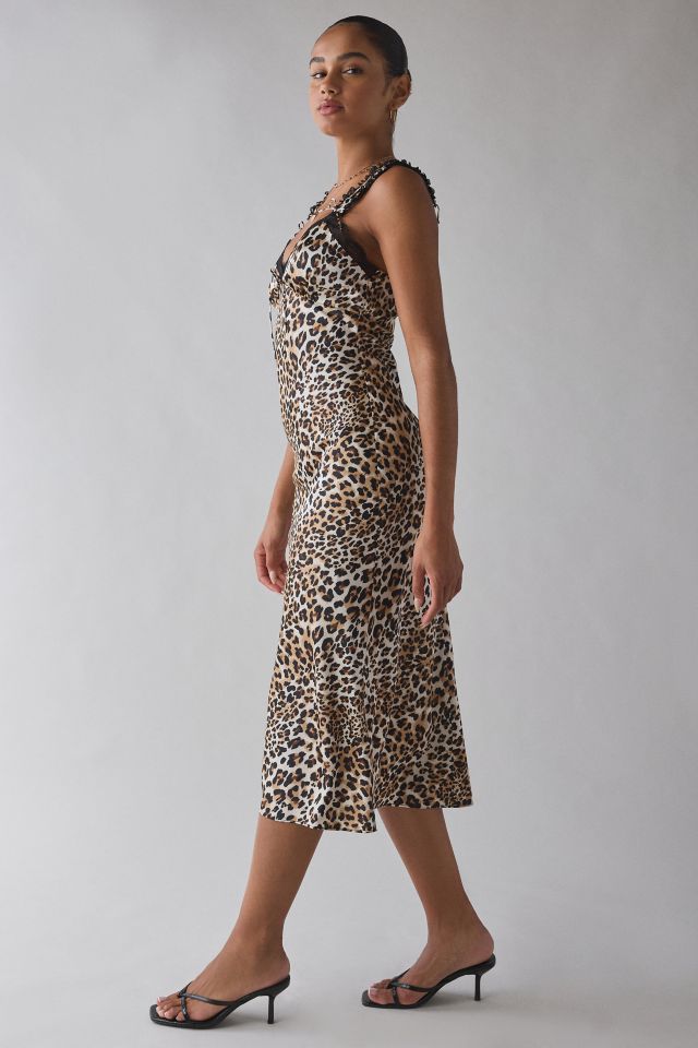 ASTR The Label Leopard Print Satin Slip Midi Dress #2