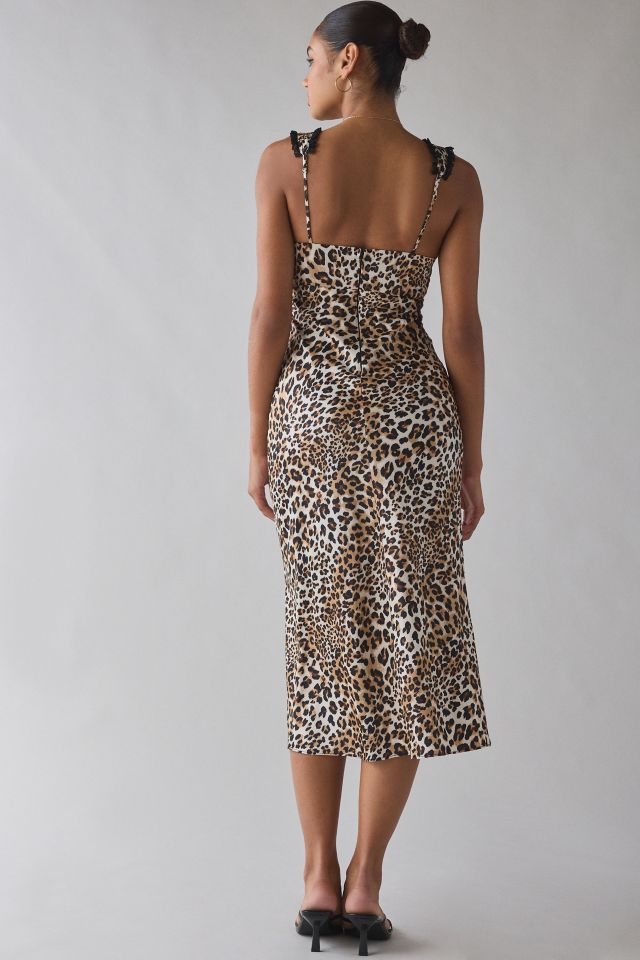 ASTR The Label Leopard Print Satin Slip Midi Dress #3