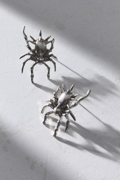 Urban Outfitters Spiked Spider Earring In Silver, Women's At  In Metallic