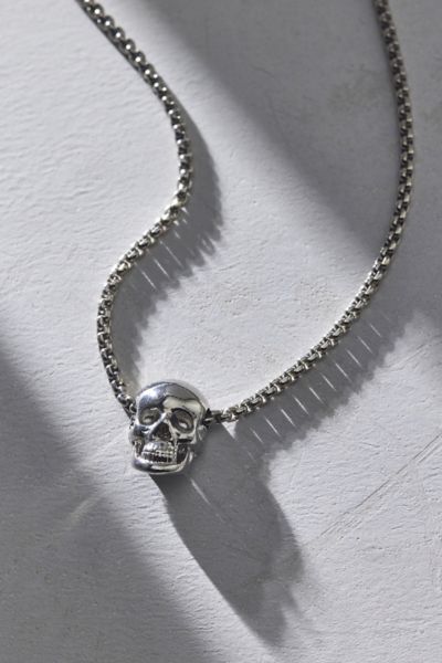 Urban Outfitters Delicate Skull Necklace In Silver, Women's At  In Metallic