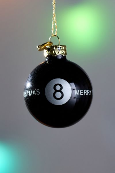 Pool Ball Glass Ornament Set
