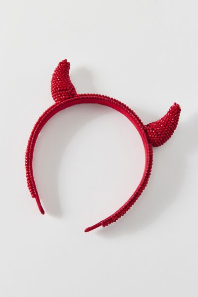Urban Outfitters Rhinestone Horn Headband In Red, Women's At  In Red