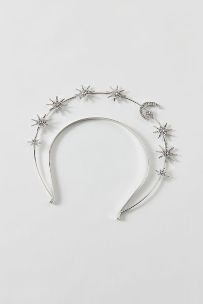 Urban Outfitters Lunar Celestial Halo Headband In Silver, Women's At  In Metallic