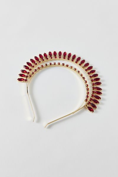 Urban Outfitters Crimson Crown Halo Headband In Gold, Women's At  In Red
