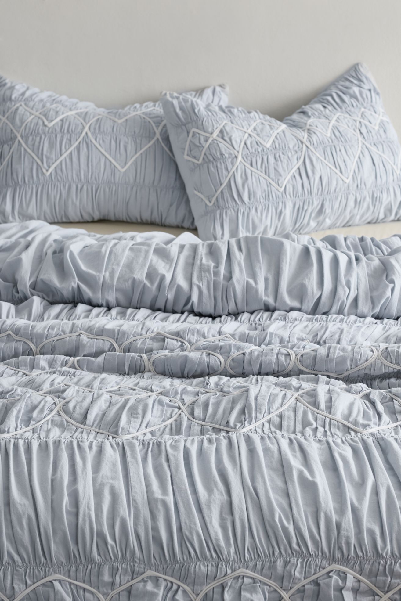 Sweetheart Smocked Duvet Cover - Lavender, FULL/QUEEN