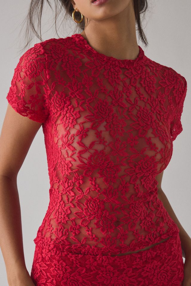 CAMPBELL&KRAMER X ReMADE By UO Thali Sheer Lace Top #1