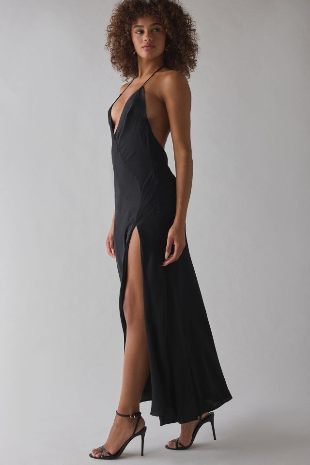 Bardot Aradia Rose Detail Plunging Halter Maxi Dress #2