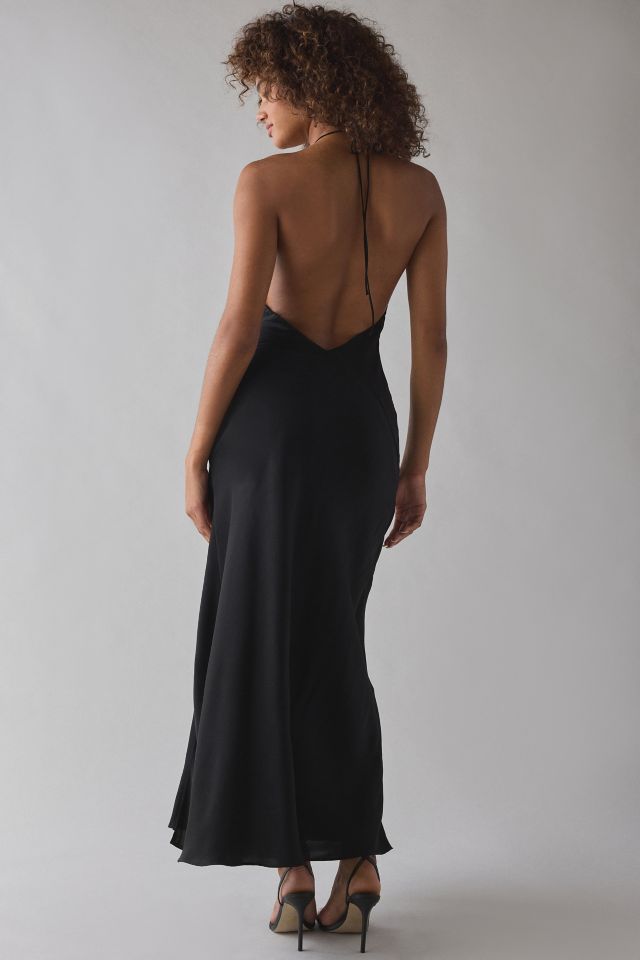 Bardot Aradia Rose Detail Plunging Halter Maxi Dress #3